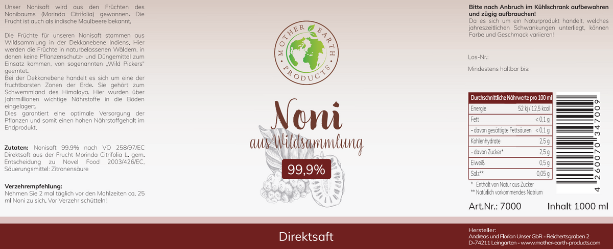 Noni Direktsaft 99,9% - 1000 ml