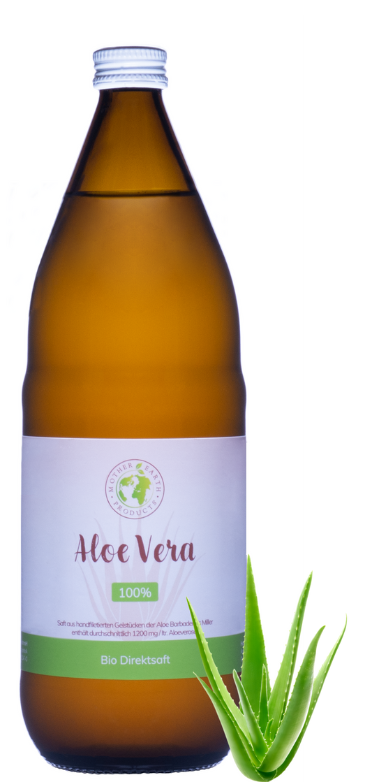 Aloe Vera Bio Direktsaft- handfiletiert 1 ltr - 1200 mg Aloverose